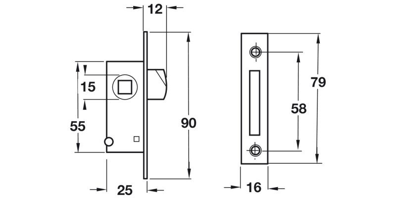 Flat Strike Plate 79x16mm SZP Rainbow