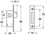 Flat Strike Plate 79x16mm SZP Rainbow