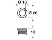 Budget Lock Ferrule Escutcheon D20mm SSS
