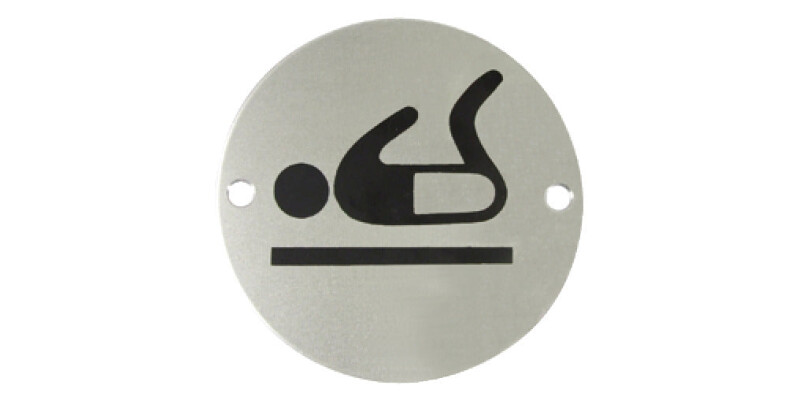 Graphic Sign, &Oslash; 76 mm, 1.5 mm Thick, Stainless Steel or Aluminium