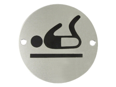 Graphic Sign, &Oslash; 76 mm, 1.5 mm Thick, Stainless Steel or Aluminium