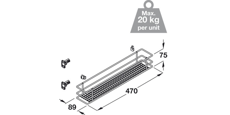 VS SUB Side 150mm Bskt UH 2xSph Chr
