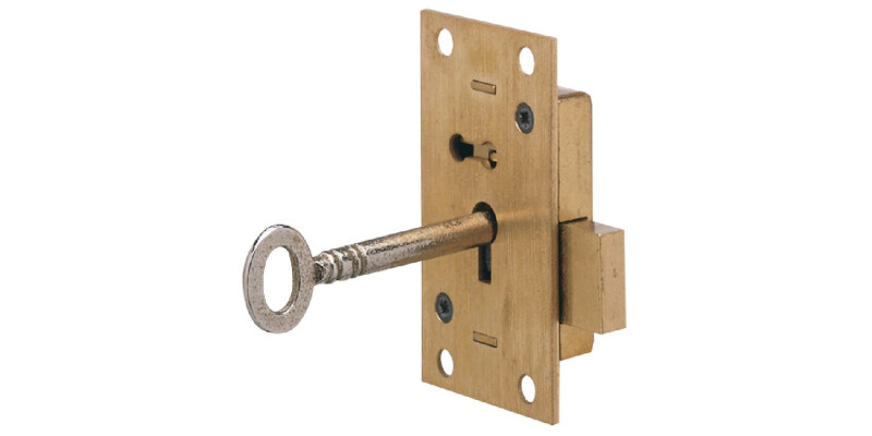 Straight Cupboard Rim Lock Brass KA