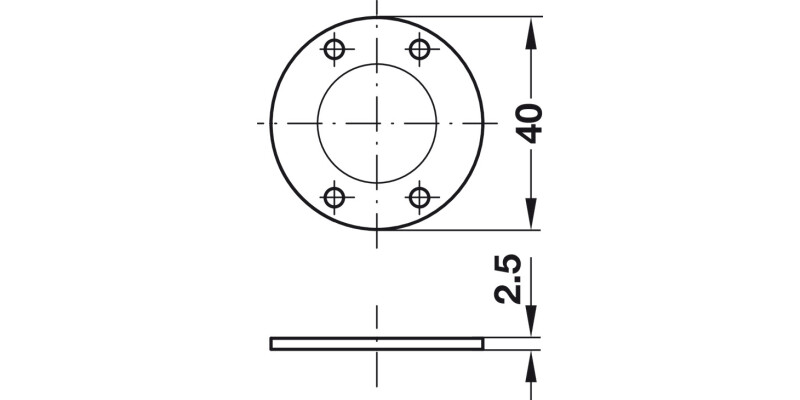 Minilock40 Spacer Plate D18mm Pl Grey
