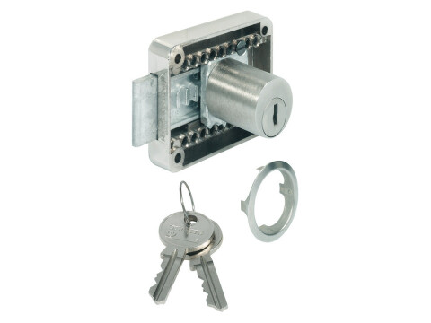 Rim Lock, with &Oslash; 22 mm Cylinder, Adjustable Backset 15 - 40 mm