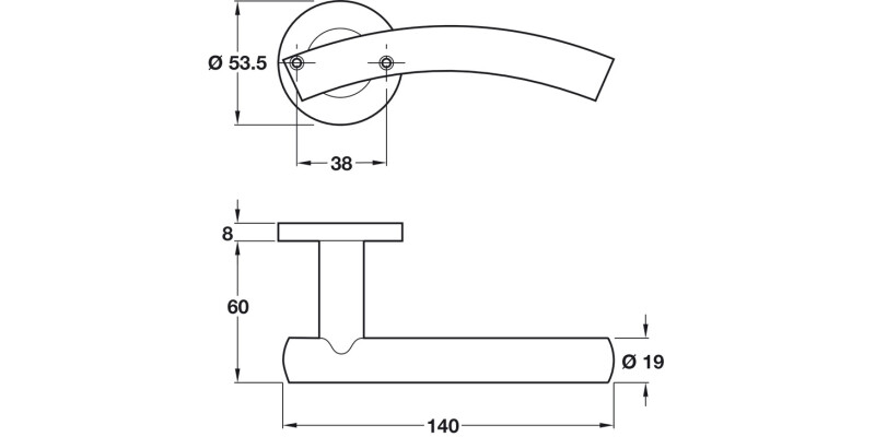 HL03 Lvr Set D53.5mm Std KW 304 SSS