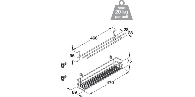 VS SUB Side 150mm Bskt/Towel Sph Chr