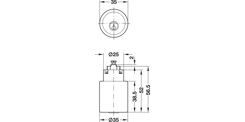 Cyl Lock handle Key FH1 RH Matt Chrome