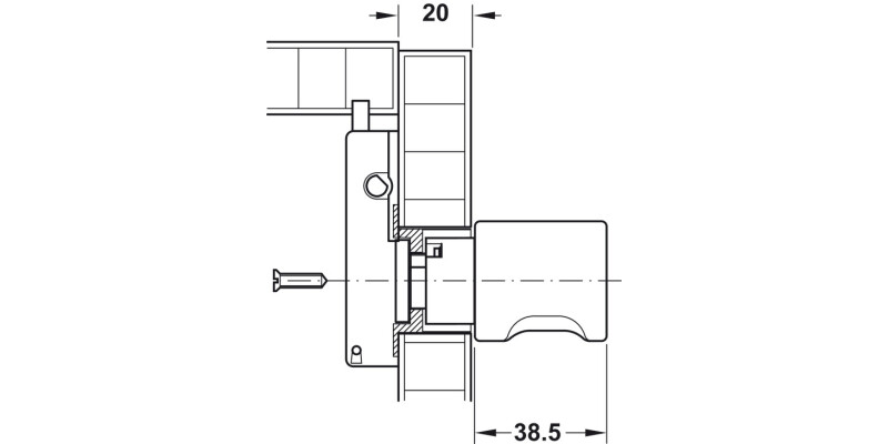 Cyl Lock handle Key FH1 RH Matt Chrome