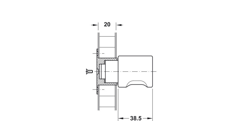 Cyl Lock handle Key FH1 RH Matt Chrome