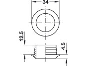 Push-Lock Rosette 16mm Pl MNP