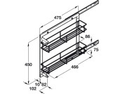 PO Baskets 2-Tier 150mm UH Silver