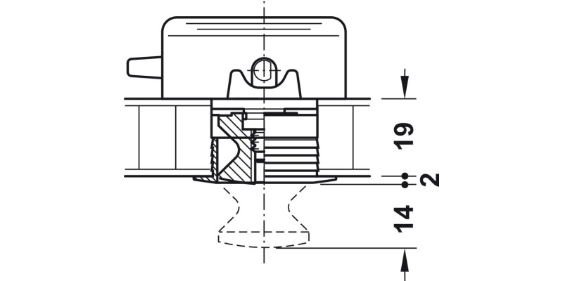 Push-Lock Square Rosette 19mm Pl PCP