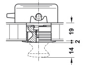 Push-Lock Square Rosette 19mm Pl PCP