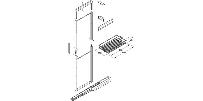 PO Larder 300mm 1700-1950mm C/F Linear