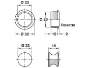 Mini Push-Lock+Rosette Set 19mm Pl MNP