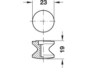 Push Lock Knob D23x19mm Pl PCP