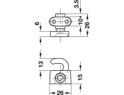 Espagnolette Catch Hooks D6mm Scr ZA/Pl