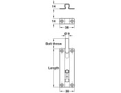 Barrel Bolt Straight 38x80mm SSS