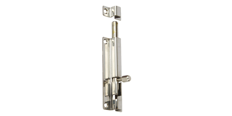 Barrel Bolt, Straight or Cranked Neck, Width 38 mm, Stainless Steel
