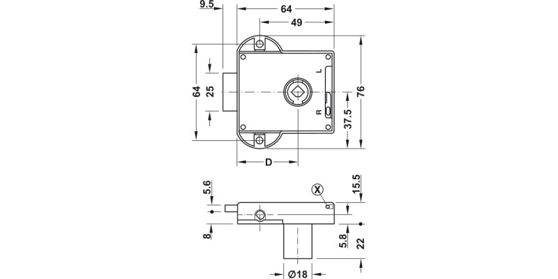 Symo3000 Std Nova Lockcase 40/6mm NP