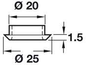 Cylinder Rosette D19mm Brass B.Nickel