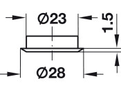 Cylinder Rosette D22mm Brass PNP