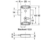 Lever Rim Lock BS12.5mm UH KA