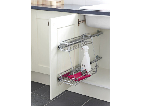 PO Baskets 2-Tier Linear Chrome UH 300mm