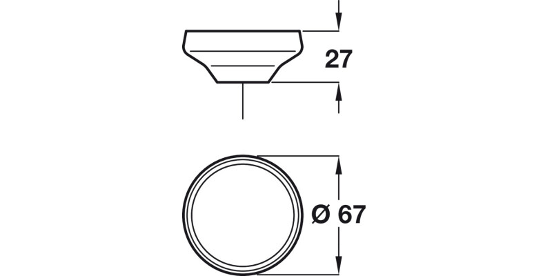 Cadogan Knob Unfin Oak D67x28mm