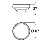 Cadogan Knob Unfin Oak D67x28mm