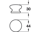 Knob Unfinished Oak D44x30mm
