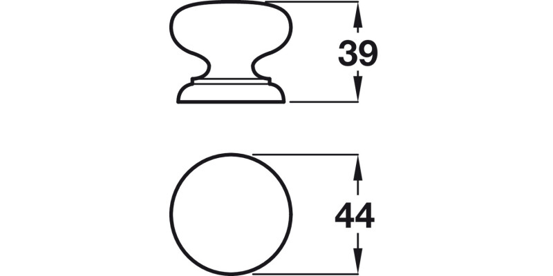 Knob Unfinished Beech D44x39mm