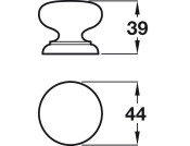 Knob Unfinished Beech D44x39mm