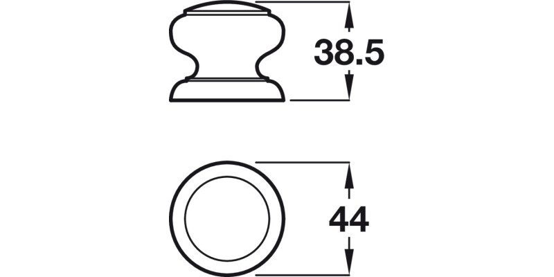 Knob Unfinished Oak D44x38.5mm
