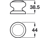 Knob Unfinished Oak D44x38.5mm