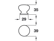 Knob Unfinished Beech D40x35mm
