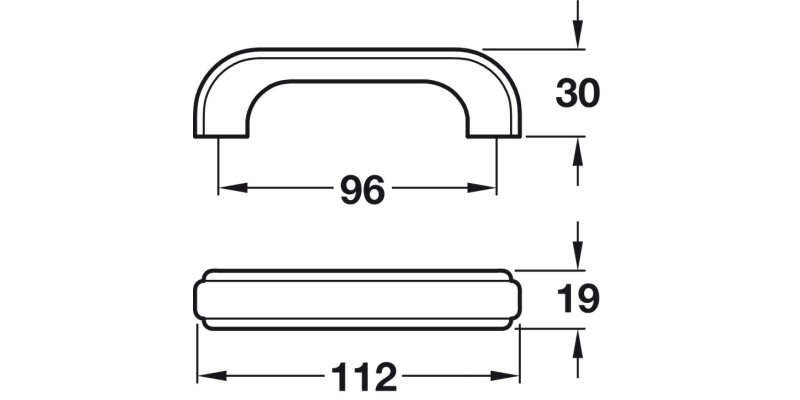 D Pull Hdl Unfinished Oak 96mm cc