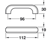 D Pull Hdl Unfinished Oak 96mm cc