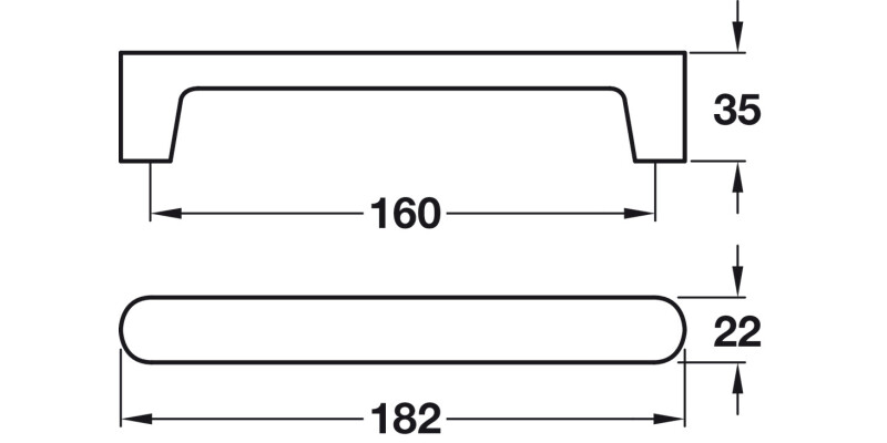 Contact D Pull Hdl Walnut 160mm cc