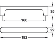 Contact D Pull Hdl Walnut 160mm cc