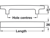 Venus Pull Handle Oak Lacq 128mm cc