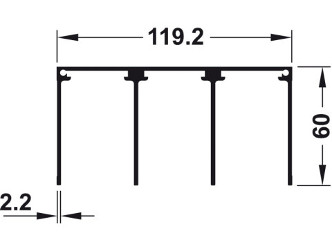 Aluflex 80 Tri Top Track 60mm 3.0m SAA