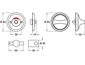 Anti-Ligature WC Turn+Release D63mm SSS
