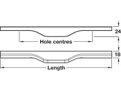 Ultra Pull Handle Ash Black 256mm cc