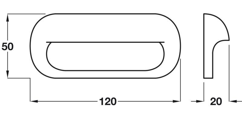 Lay On Handle Unfin Beech 96mm CLR