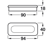 Inset Handle Unfinished Oak 94x40x18mm