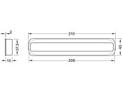 Halkin Inset Handle Oak 210x40x17mm