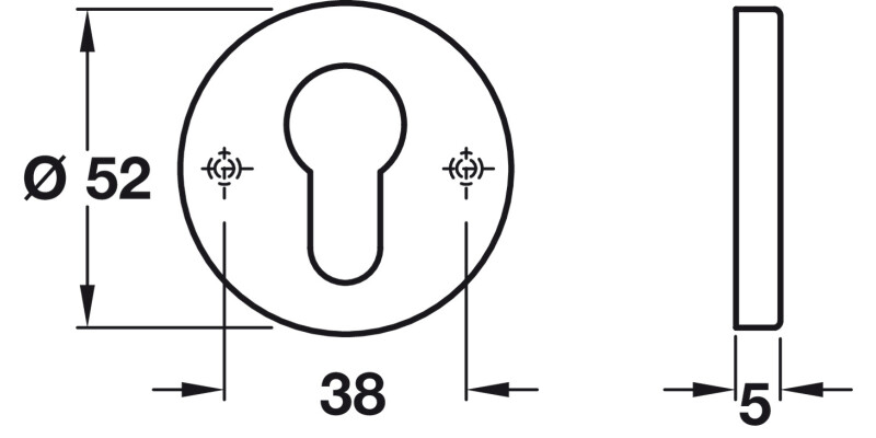 Escutcheons D52mm Pro Cyl SSS