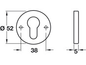 Escutcheons D52mm Pro Cyl SSS